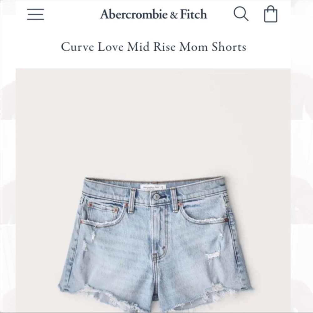 NWT Abercrombie Curve Love Mom Shorts Mid Rise